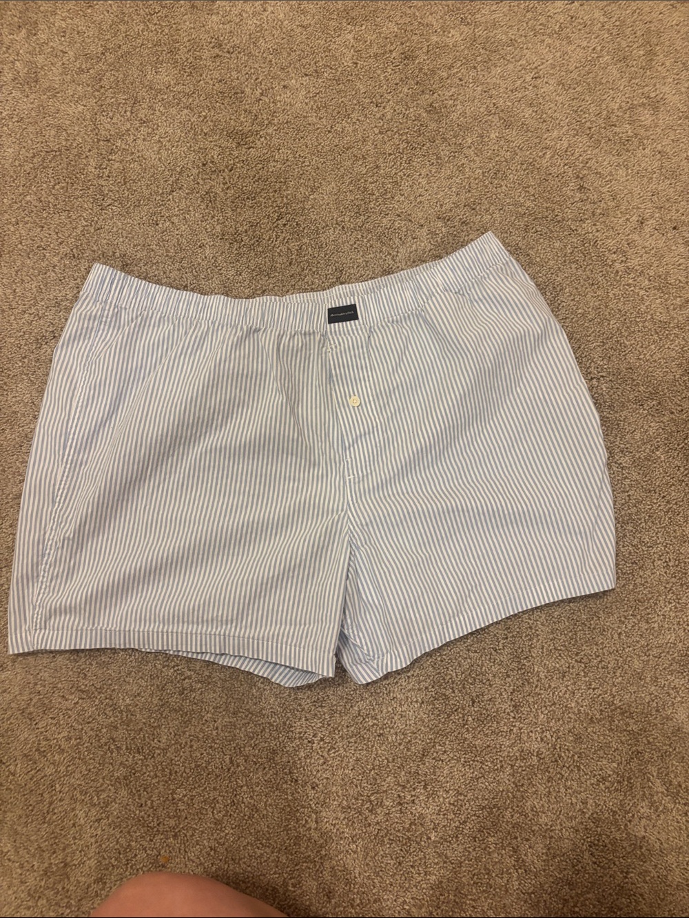 Abercrombie & Fitch Light Blue and White Pinstripe Boxers